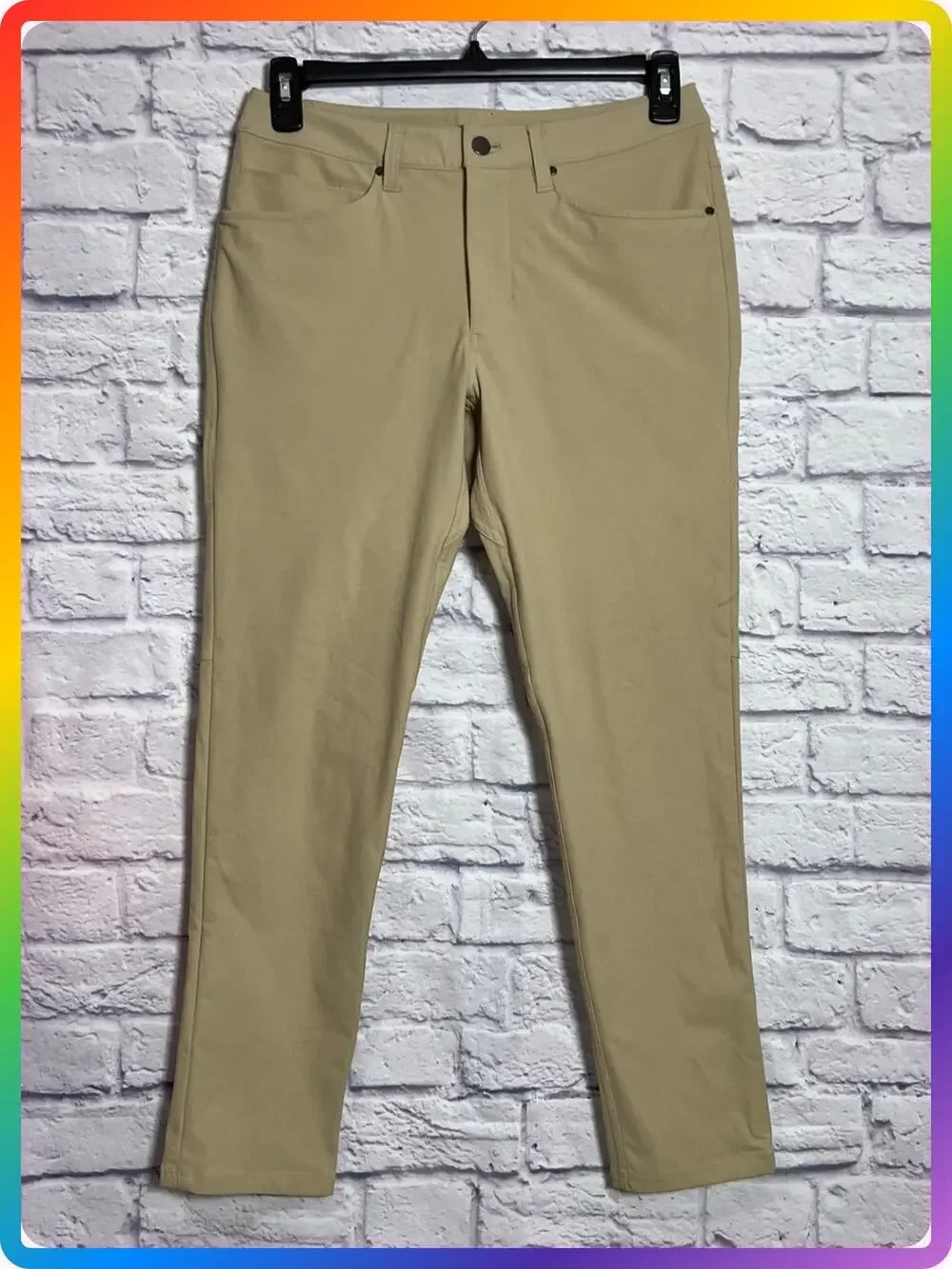 Lululemon ABC Slim Pant MENS 29x29 Brown Tan Warpstreme Chino Stretch STAINS